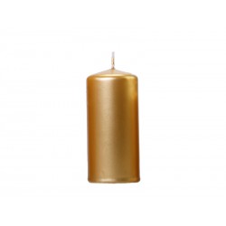 Bougie cylindrique dorée - 12cm