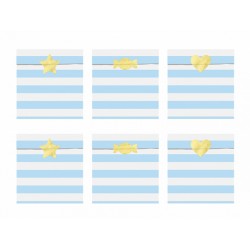 6 Sachets à rayures bleu