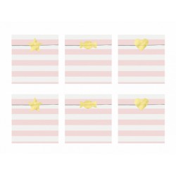 6 Sachets en papier rayures rose