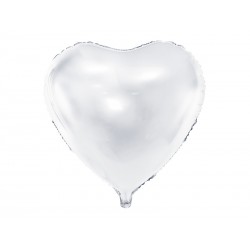 Ballon mylar coeur blanc - 45cm