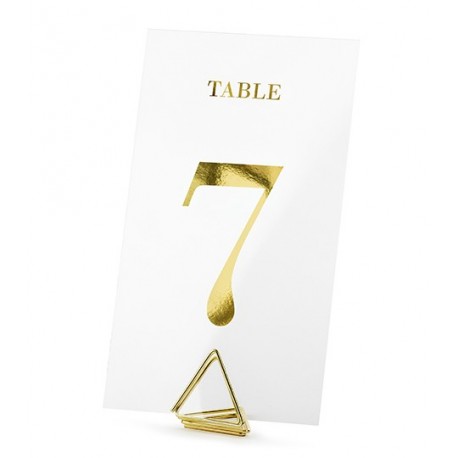 20 Numéros de table transparents et or