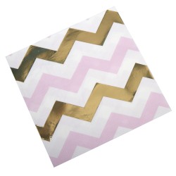 Serviettes chevron rose