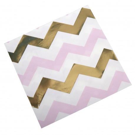 Serviettes chevron rose