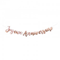 Guirlande joyeux anniversaire rose gold