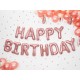 Ballon mylar "happy birthday" rose gold