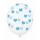 Ballon transparent coeur bleu