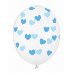 Ballon transparent coeur bleu