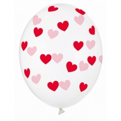 Ballon transparent coeur rouge