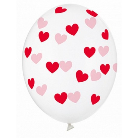 Ballon transparent coeur rouge