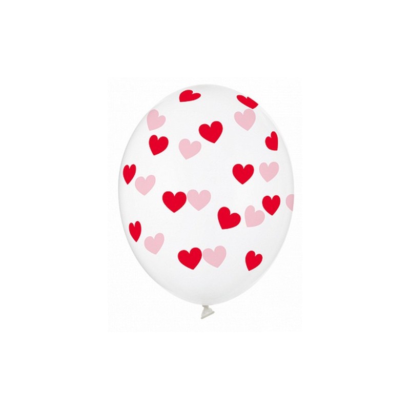 Ballon transparent coeur rouge - décoration de fête