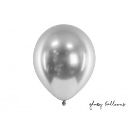 Ballon glossy argent - 30cm