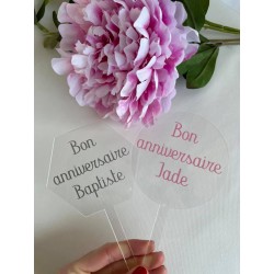 Cake topper personnalisable acrylique