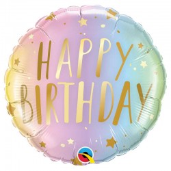 Ballon mylar happy birthday pastel