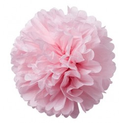 Pompons en papier rose