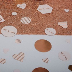 Confettis de mariage rose gold