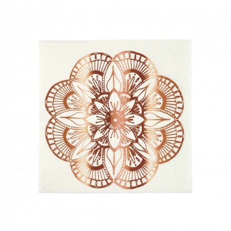 Serviettes mandala rose gold