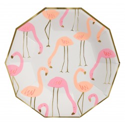 Assiettes flamants roses x8