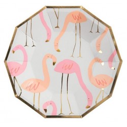 Assiettes flamants roses x8