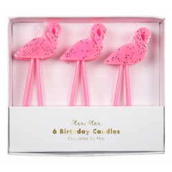 Bougies flamants roses x6