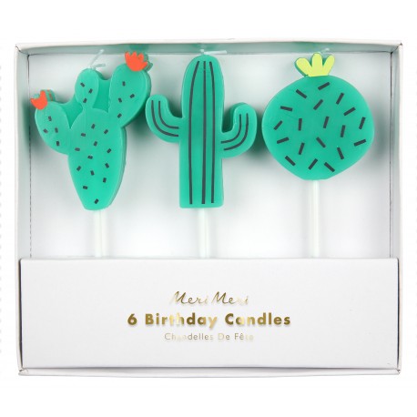 Bougies cactus x6