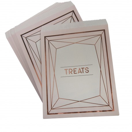 25 Sachets à bonbons rose gold