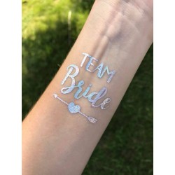 Tatouage temporaire "team bride" argent