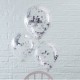 Ballon avec confettis argentés x5