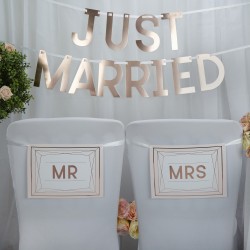 Pancarte Mr & Mrs rose gold