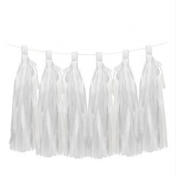 6 Tassels blanches