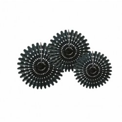 3 Rosaces noir 20/30/40 cm