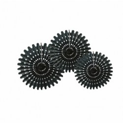 3 Rosaces noir 20/30/40 cm