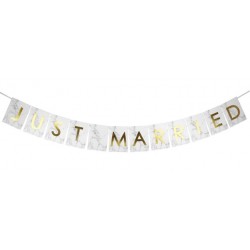 Guirlande "just married" effet marbre