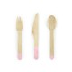 18 Couverts en bois rose