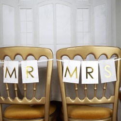 Pancarte mr & mrs imitation marbre