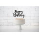 Cake topper noir "happy birthday"