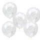 5 Ballons confettis blancs