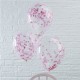 5 Ballons confettis roses