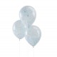 5 Ballons confettis bleus